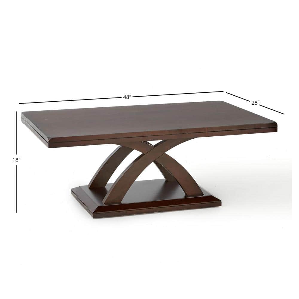 Jocelyn Espresso Cherry Rectangular Wood Cocktail Table
