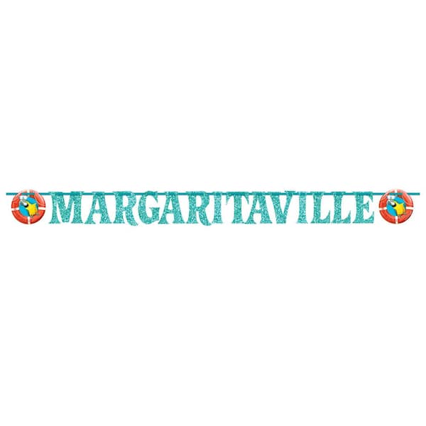 Amscan 6.5 in. x 12 ft. Summer Margaritaville Glitter Letter Banner (3-Pack)