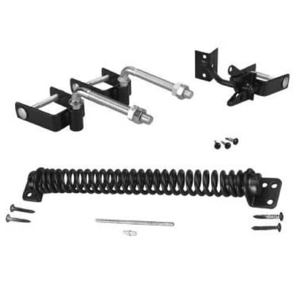 Black Steel Deluxe Fence Gate Hardware Kit