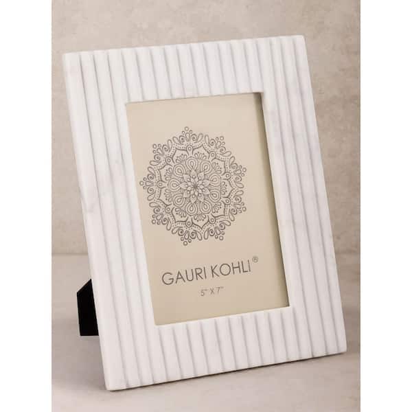 Radio White Marble Picture Frame 5 in. x 7 in.
