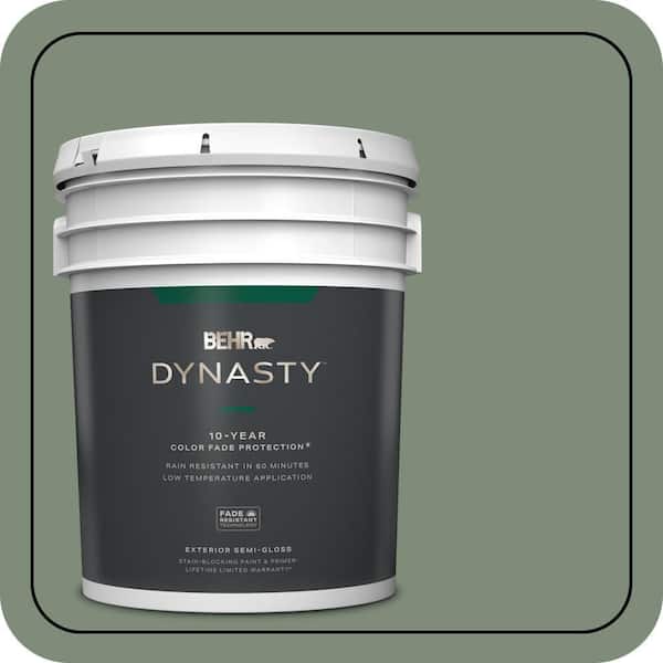 BEHR DYNASTY 5 gal. #450F-5 Amazon Moss Semi-Gloss Exterior Stain-Blocking Paint & Primer