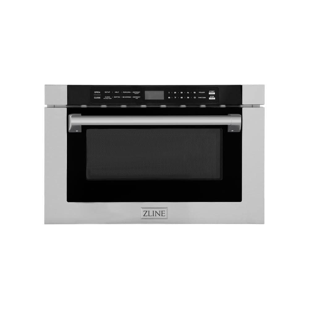 ZLINE 24  1.2 cu. ft. Built-in Microwave Drawer with a Traditional Handle in Stainless Steel