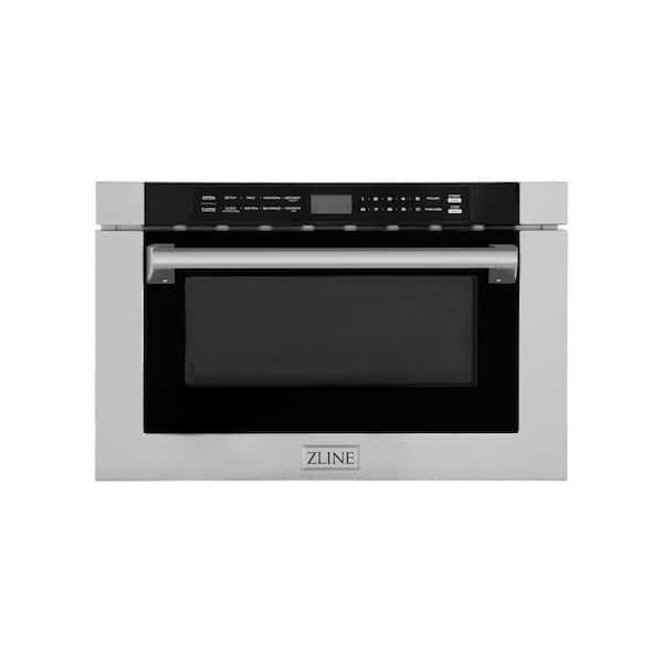 24 in. 1000-Watt Built-In Microwave Drawer in Stainless Steel & Traditional Handle