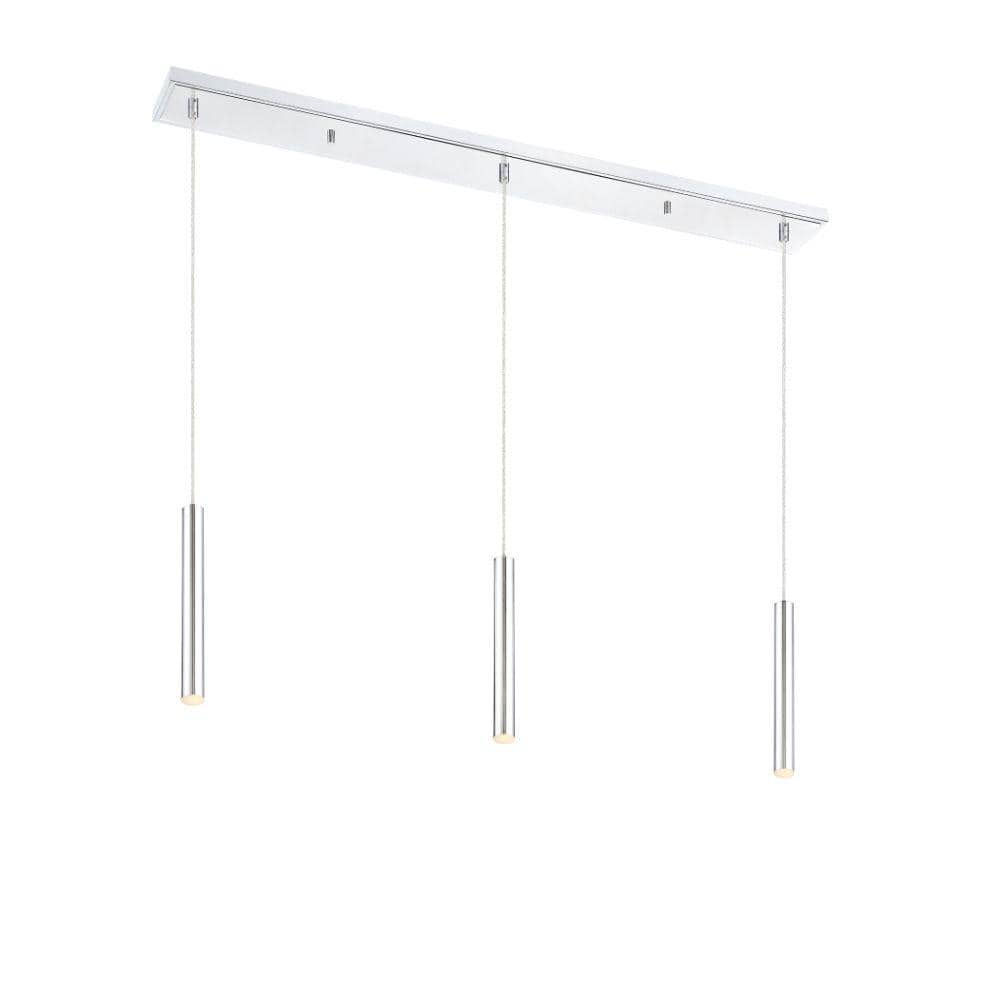 Forest 5 W 3 Light Chrome Integrated LED Shaded Chandelier with Chrome Stee