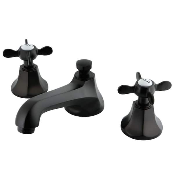 Kingston Brass Essex 2-Handle 8 in. Widespread Bathroom Faucets with Brass Pop-Up in Oil Rubbed Bronze