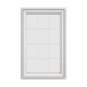 35.5 in. x 47.5 in. V-4500 Series White Vinyl Right-Handed Casement Window with Colonial Grids/Grilles