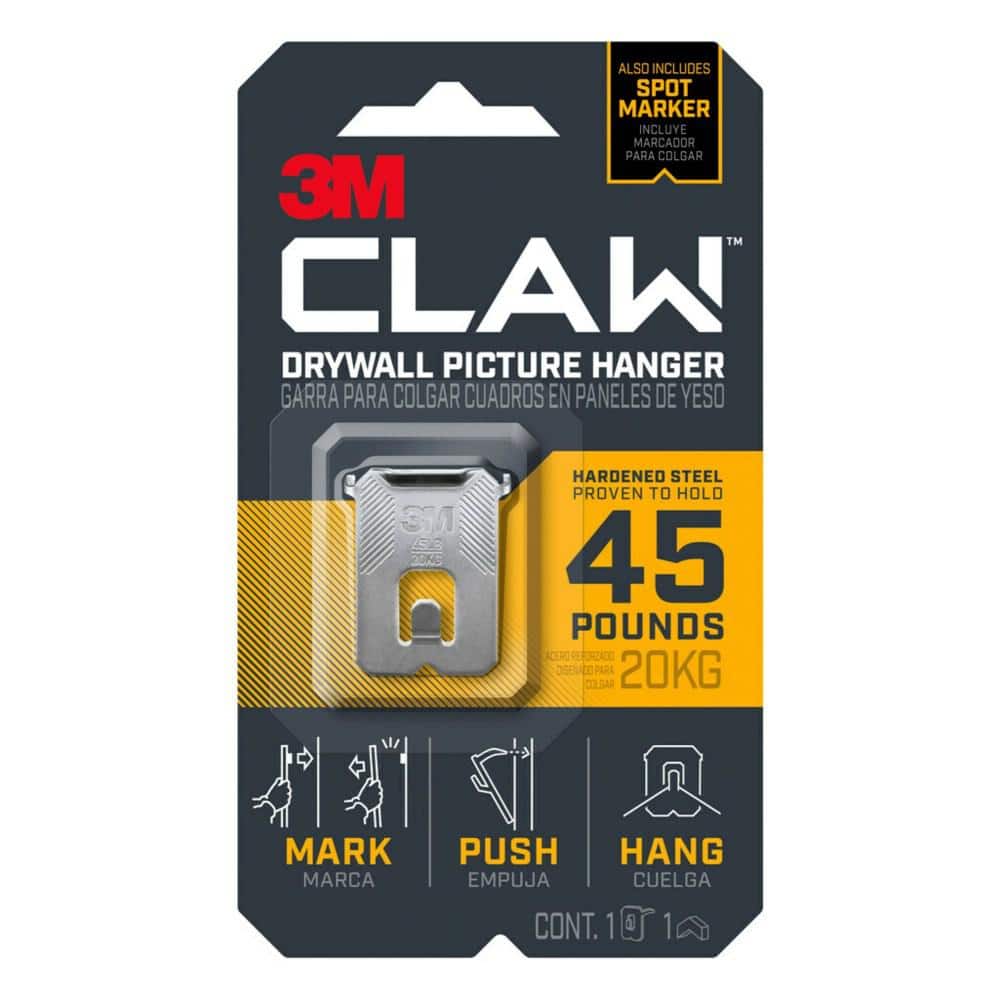3M CLAW 45 lbs. Drywall Picture Hanger with Spot Marker 3PH45M-1ES - The  Home Depot