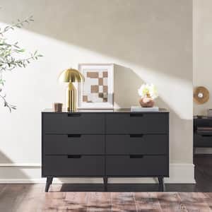 home depot black dresser Furniture of America Flonnin Modern Classic 6 Drawer 62 in. Wide with Cedarwood-Lined Bottom Drawers IDF-79011BK-D Its a lifestyle upgrade for the discerning homeowner Rustic 7-Drawer Dresser - 47