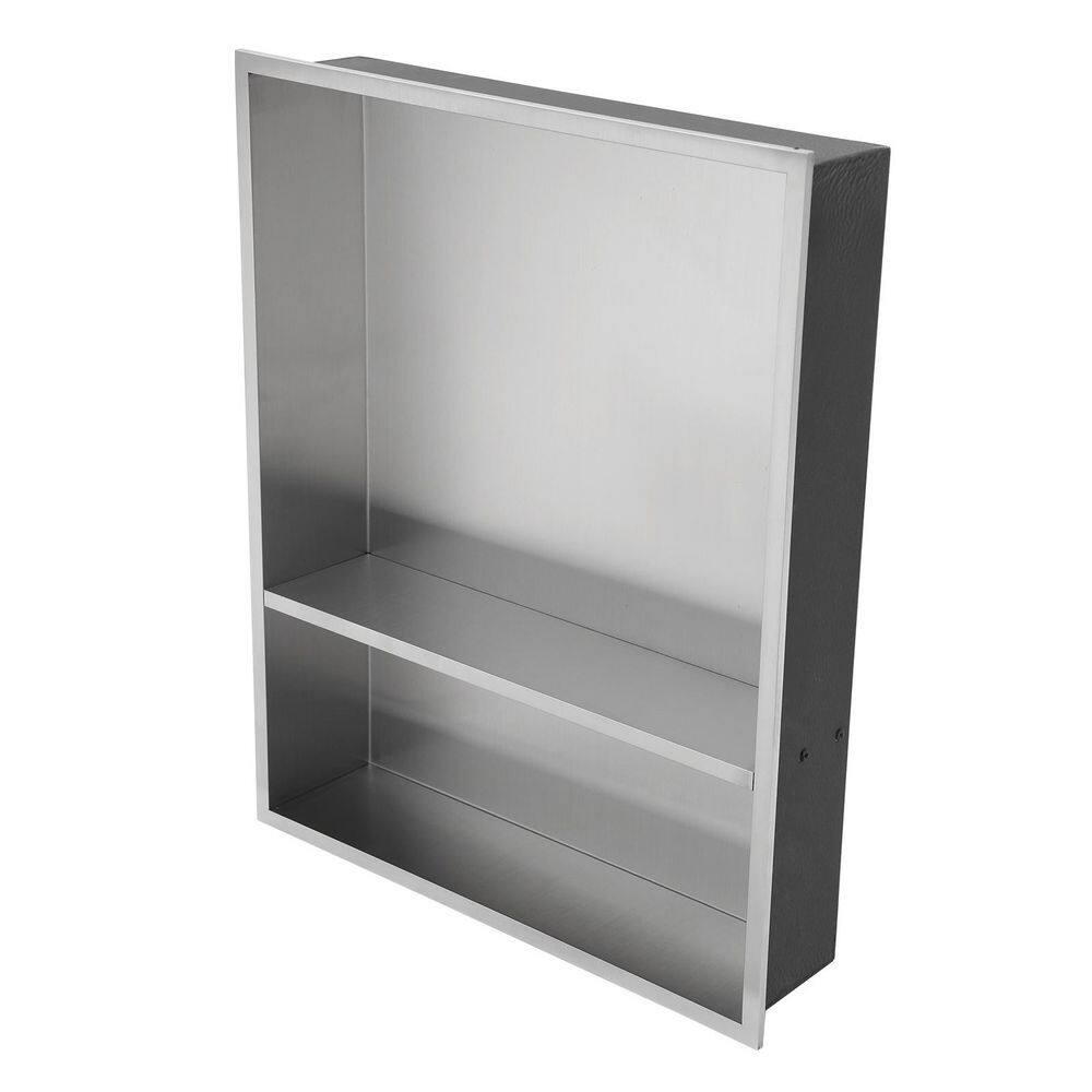 21 in. W x 17 in. H x 4 in. D Stainless Steel Recessed Shower Niche Shelf Organizer in Brushed Nickel price history on PriceWatchPro