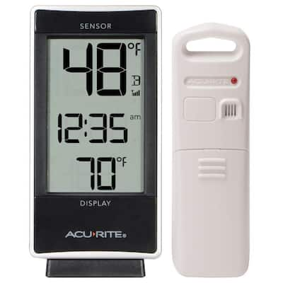 Weather Stations Wireless Indoor Outdoor 7.4” Large Color Display Home  Weather Stations Indoor Outdoor Thermometer with Atomic Clock, Weather