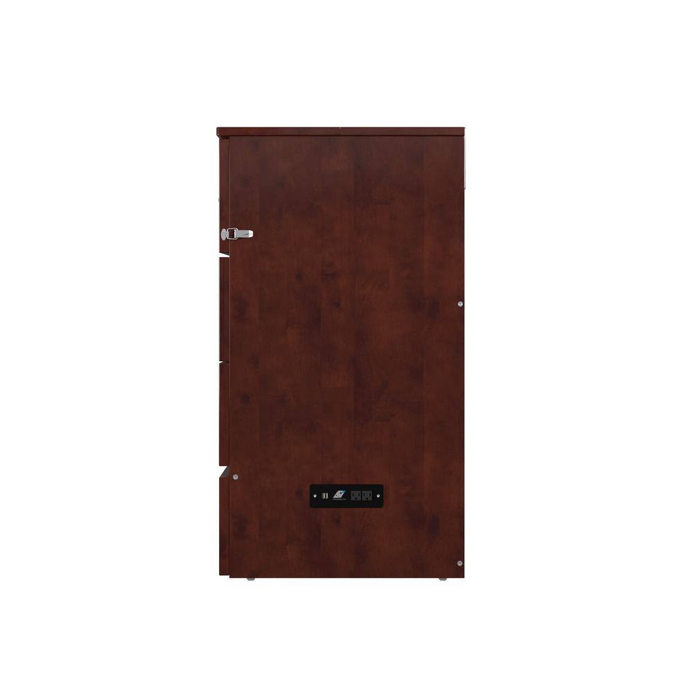 Walnut Full Murphy Bed Chest with Storage Drawer