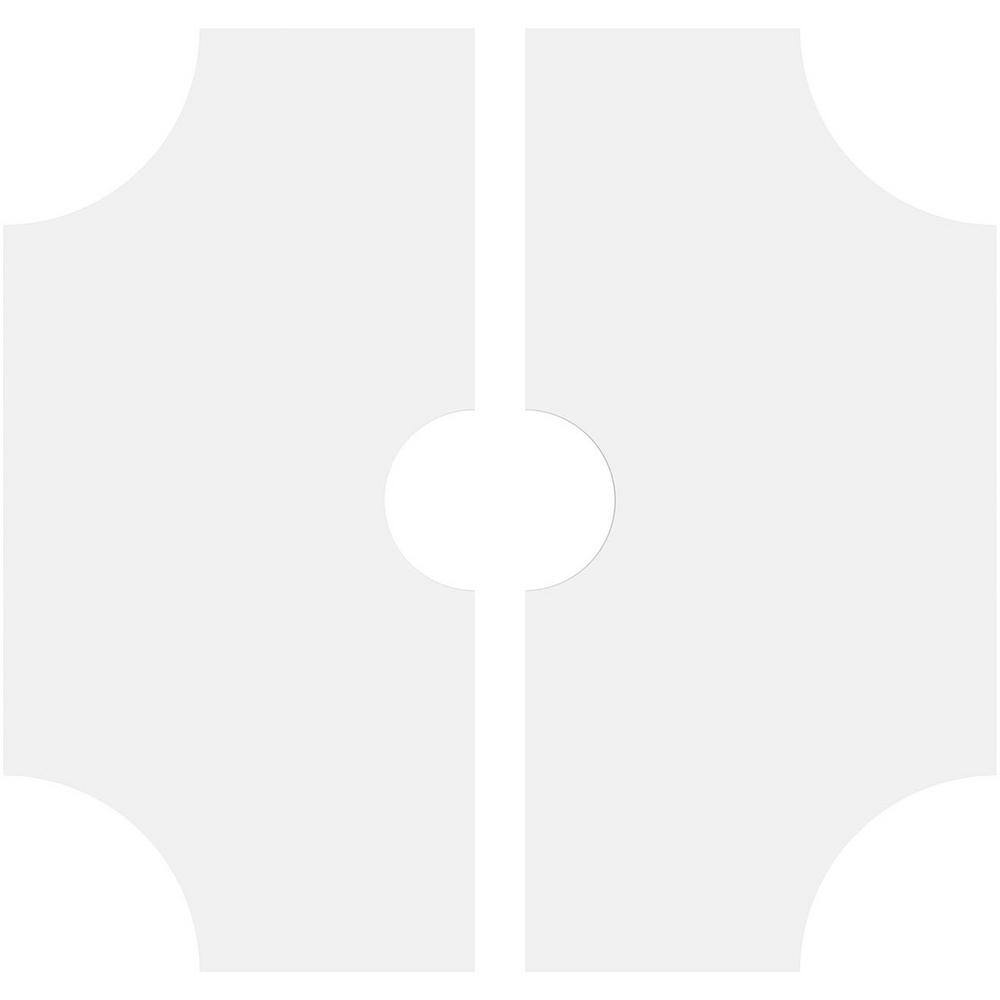 26" White PVC Contemporary Two-Piece Ceiling Medallion