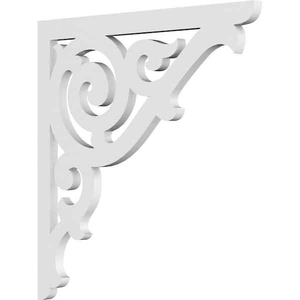 Ekena Millwork 5/8 in. W X 16 in. H X 16 in. D PVC Athens Bracket
