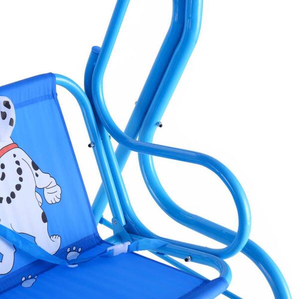 Costway 2-Person Blue Fabric Kids Patio Swing GHM0045 The Home Depot