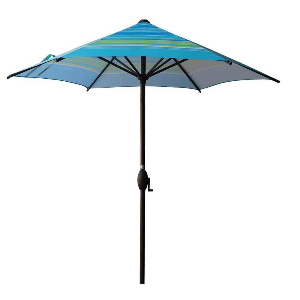 7-1/2 ft. Round Outdoor Market with Push Button Tilt and Crank Lift Patio U