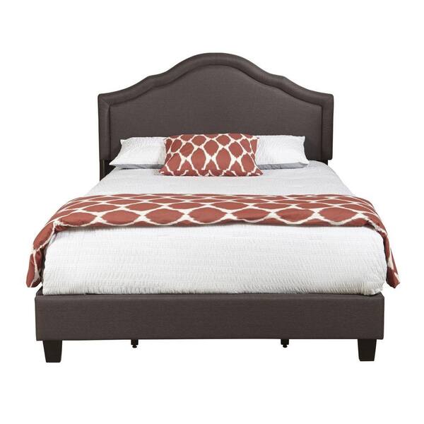 PRI All-in-1 Dark Brown Queen Upholstered Bed