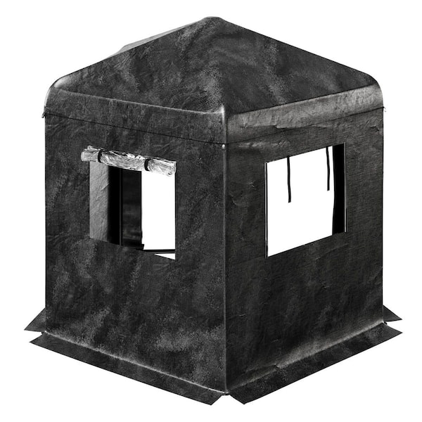 9.7 ft. W x 10.2 ft. D x 8.4 ft. H Black Pentagonal Portable Shed with Large PVC Windows, PE Storage Pockets, Garage