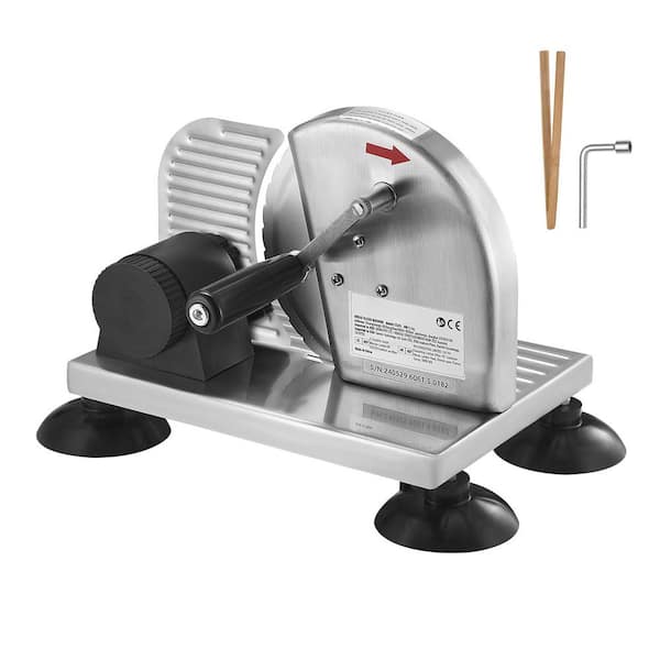 Manual Bread Slicer, 0-6 in. Adjustable Thickness, Micro-Serrated Stainless-Steel Blade, Aluminum Alloy Cheese Cutter