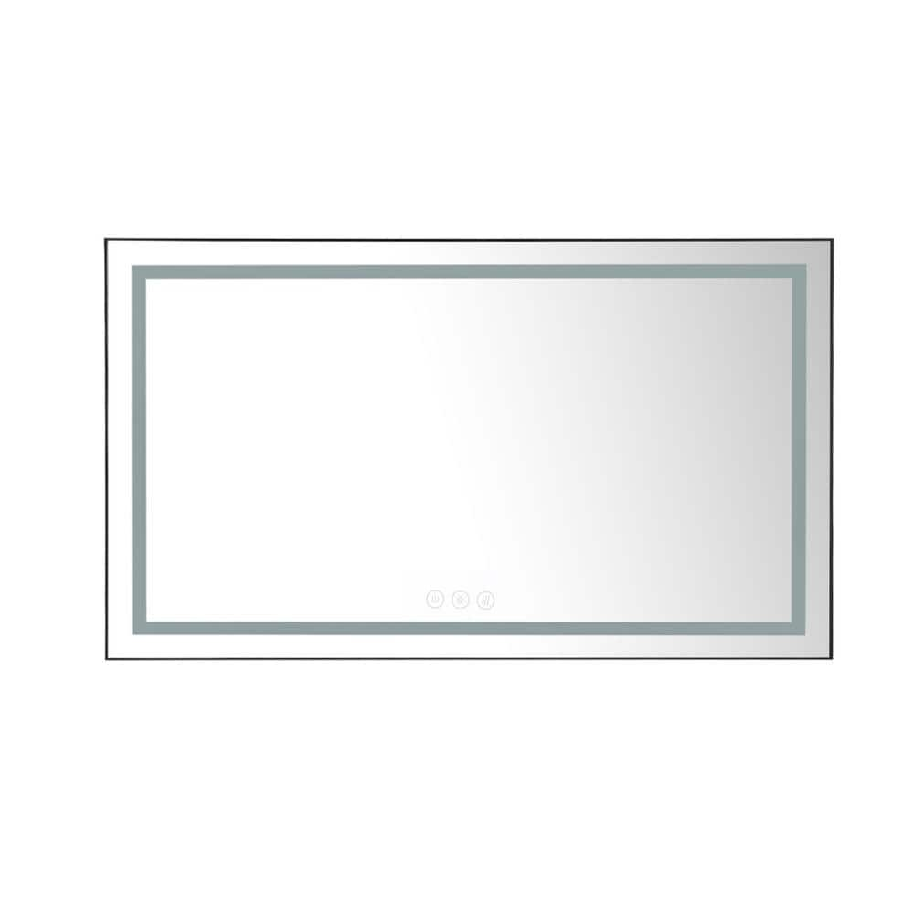 YASINU 84 in. W x 48 in. H Large Rectangular Framed Dimmable LED Light ...