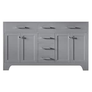 Clariette 59.2 in. W x 21.7 in. D x 33.5 in. H Bath Vanity Cabinet Only in Taupe Grey