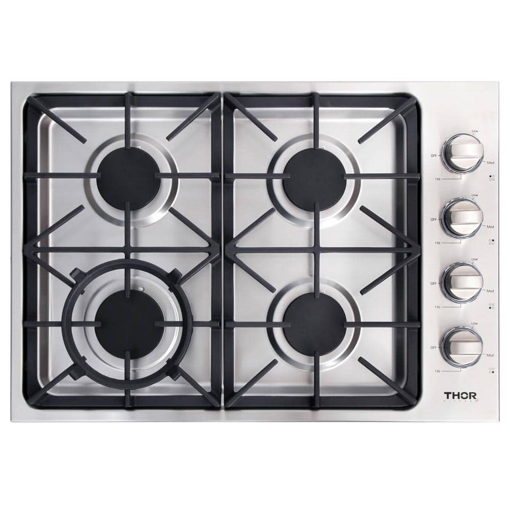 Thor Kitchen 30 in. Drop-in Gas Cooktop in Stainless Steel, Silver