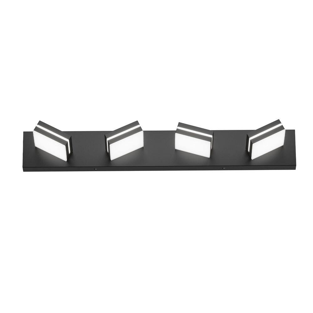 30 in. 4-Light Black Modern LED Bathroom Vanity Light, Minimalist Wall Mount Fixture Above Mirror price history on PriceWatchPro