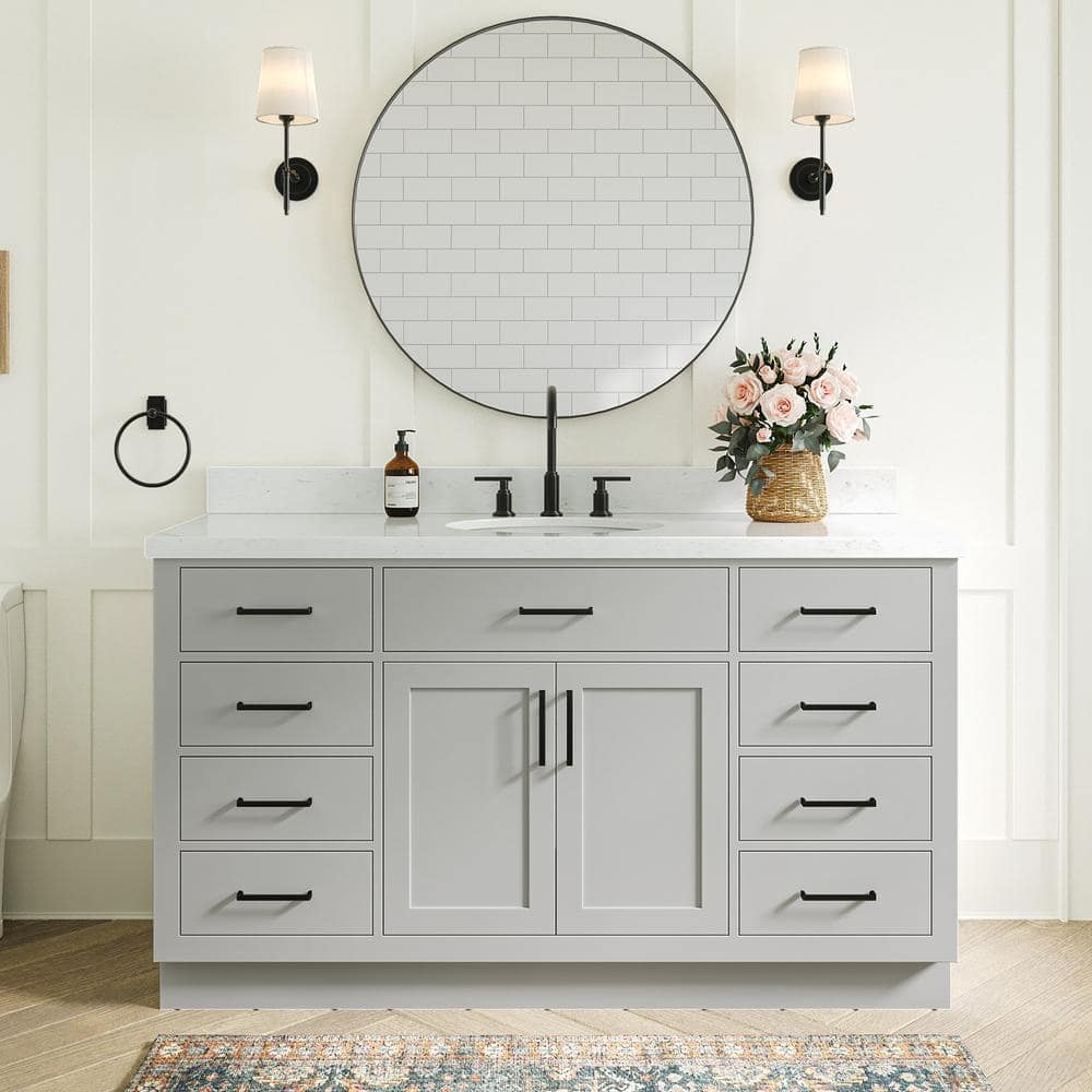 Hepburn 60" Gray Freestanding Single Basin Vanity Set