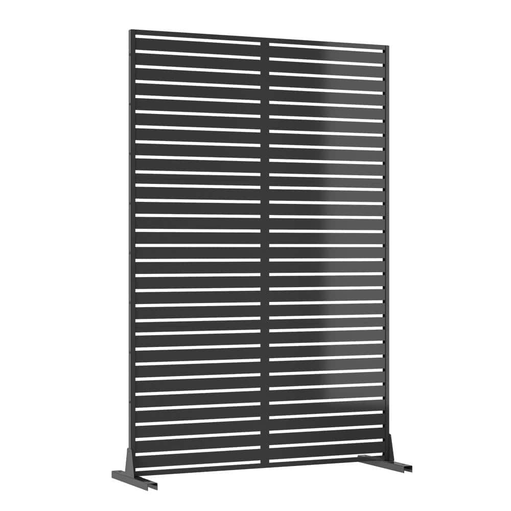 "Freestanding Metal Outdoor Privacy Screen with Stand, 47""W x 74""H Decorative Garden Divider Panel, Weather-Coated Steel" price history on PriceWatchPro