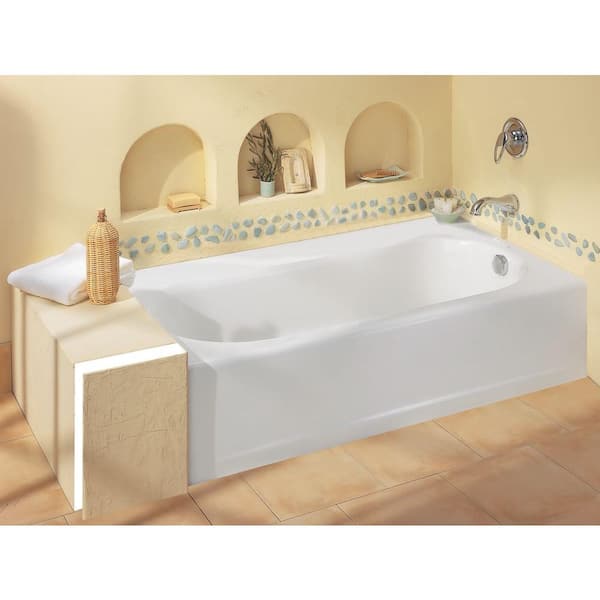 Hand Drain Rectangular A Bathtub, American Standard Princeton Americast Bathtub With Integral Overflow