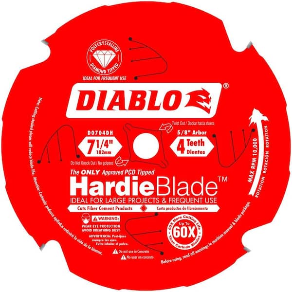 DIABLO HARDIEBlade 7-1/4 in. x 4-Tooth Polycrystalline Diamond (PCD) Tipped Fiber Cement Circular Saw Blade
