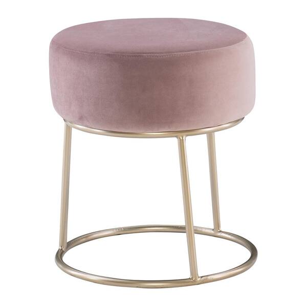 Linon Home Decor Tori Pink Accent Vanity Stool Thd02814 The Depot Linon Home Decor Tori Pink Accent, Pink Bench For Vanity