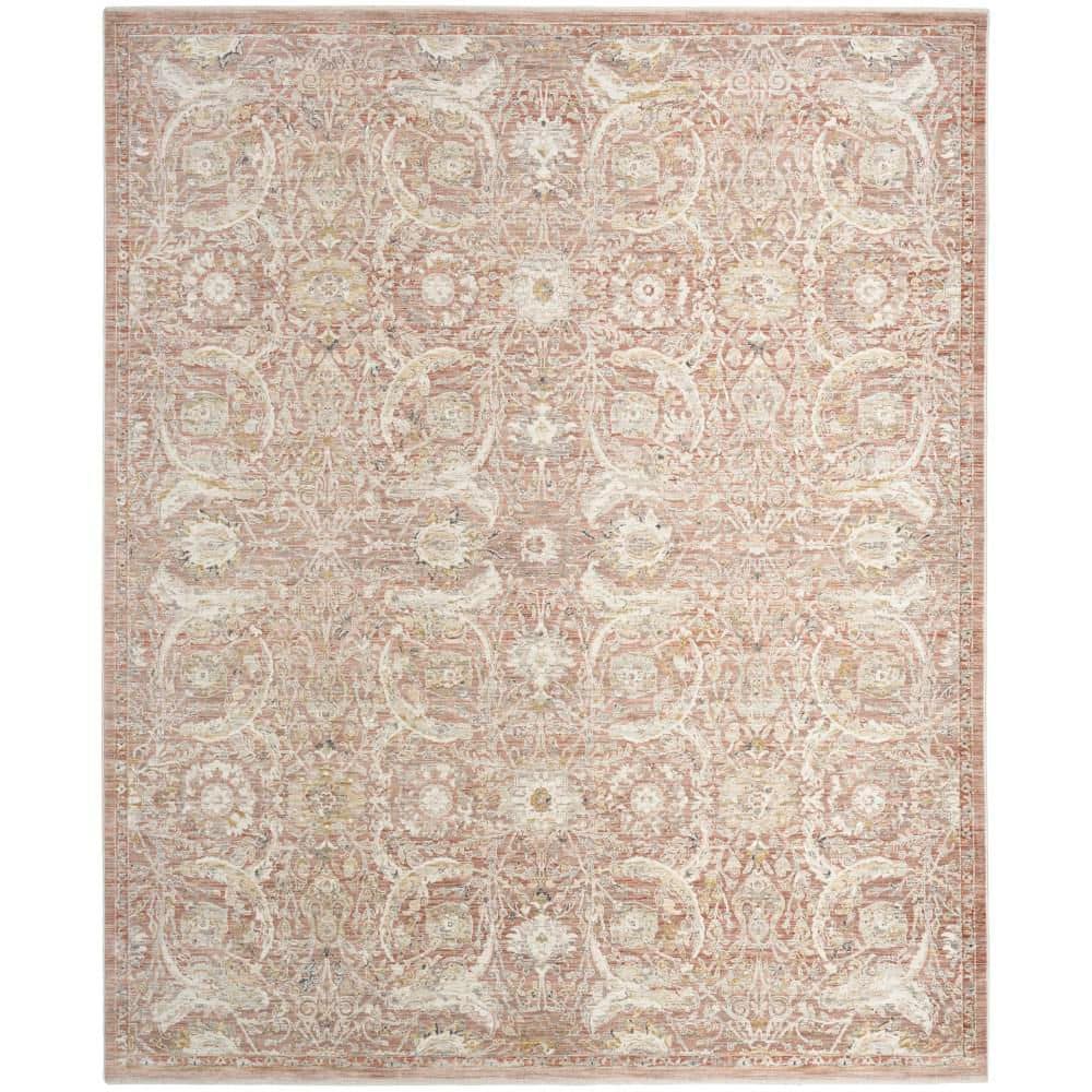 Nourison Heirloom 9 ft. x 12 ft. Blend Brick Medallion Traditional Area ...