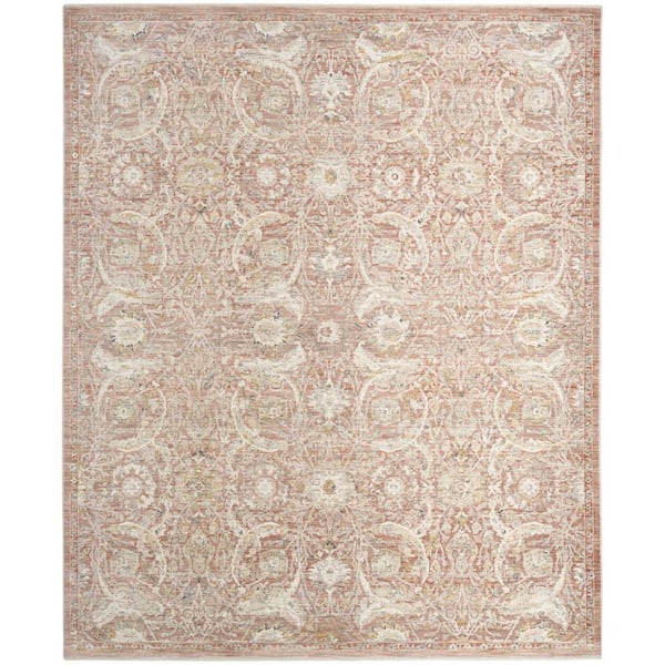 Heirloom 9 ft. x 12 ft. Blend Brick Medallion Traditional Area Rug