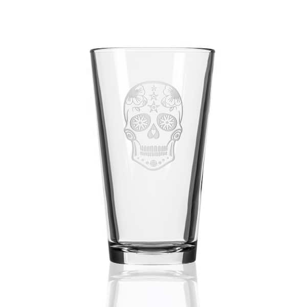 Sugar Skull Frosted White XL Stash Jar - 6 Tall 16oz Capacity 