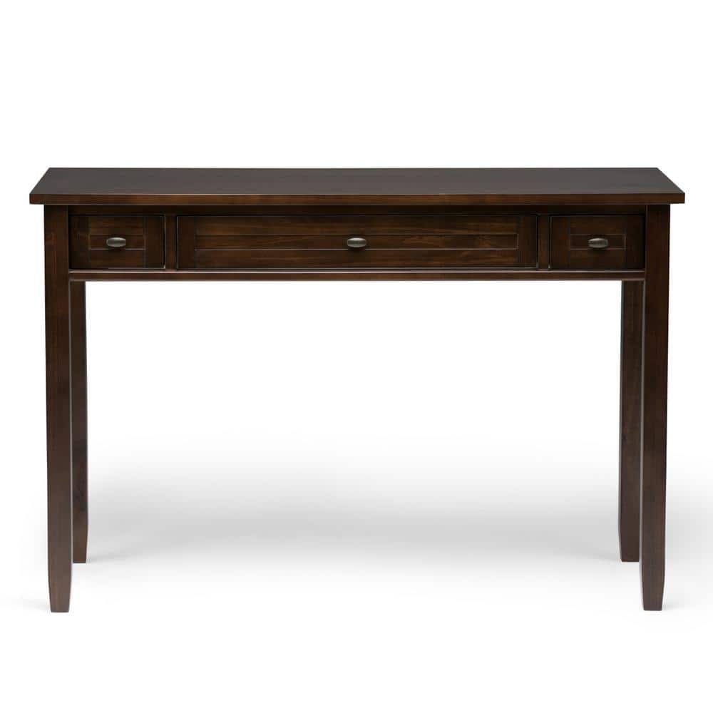 Tobacco Brown Solid Wood Writing Desk with Keyboard Tray