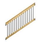 6 ft. Pressure-Treated Stair Railing Kit with Black Aluminum Balusters