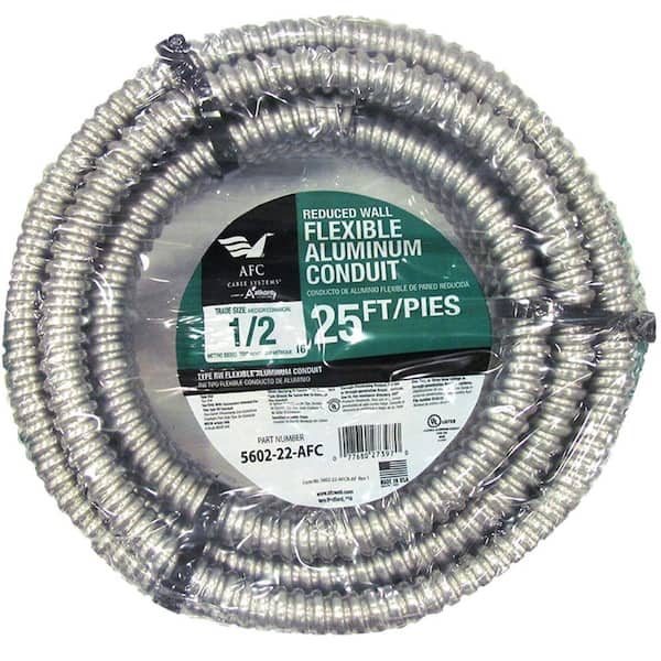 AFC Cable Systems 1/2 x 25 ft. Flexible Aluminum Conduit