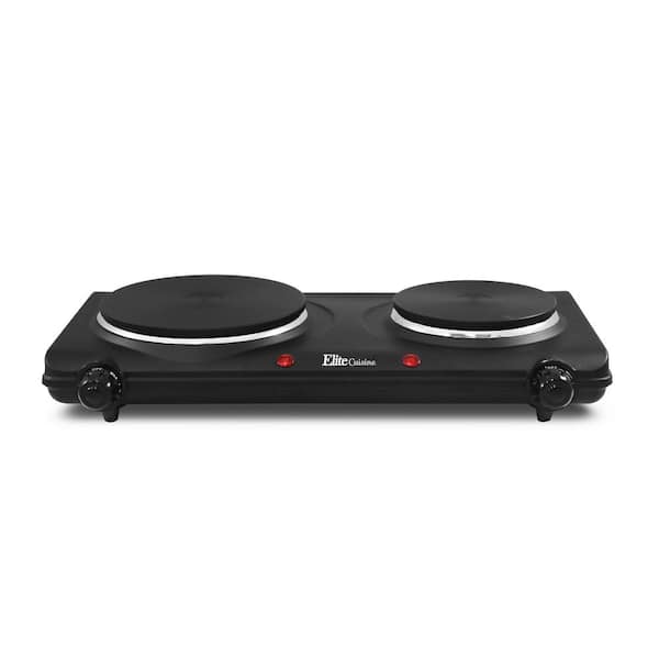 Elite 2-Burner 7 in. Black Hot Plate