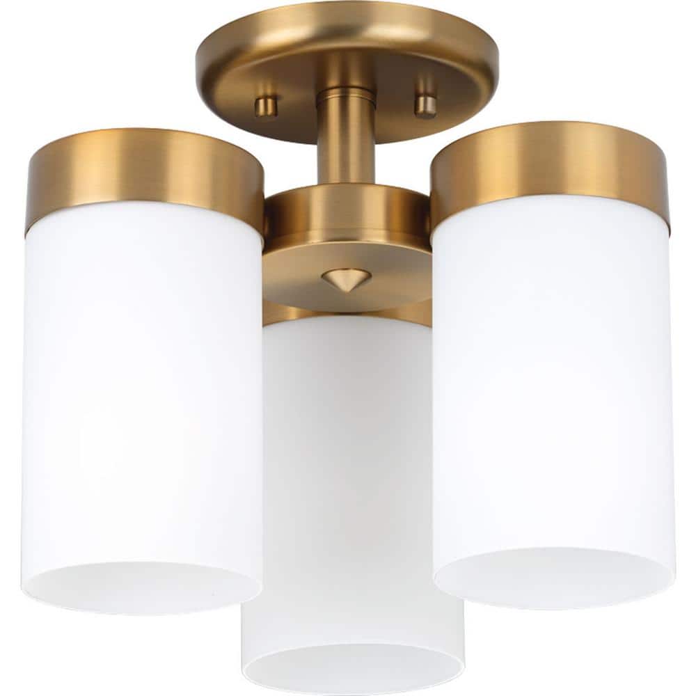 Elevate 13" Matte Black and Bronze Glass Flush Mount