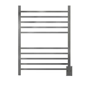 Radiant Square 10-Bar Combo Plug-in and Hardwired Electric Towel Warmer in Polished Stainless Steel