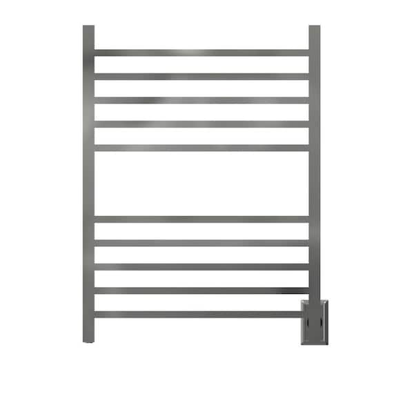 Amba Radiant Square 10-Bar Combo Plug-in and Hardwired Electric Towel Warmer in Polished Stainless Steel