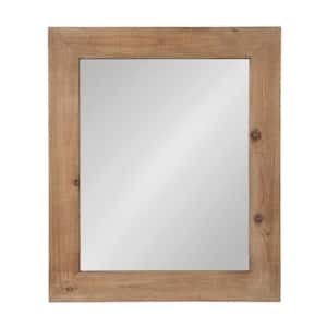 Medium Rectangle Rustic Brown Classic Mirror (36 in. H x 30 in. W)