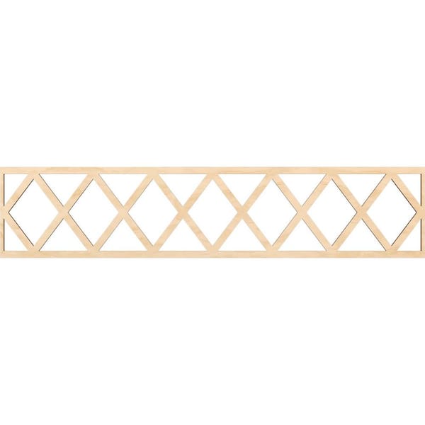 Ekena Millwork Wolford Fretwork 0.25 in. D x 46.75 in. W x 10 in. L Birch Wood Panel Moulding