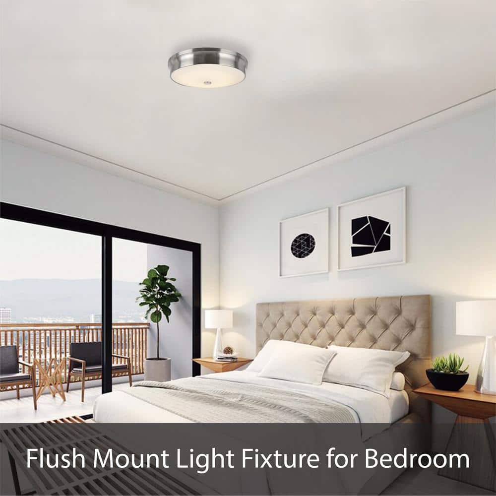 Brushed Nickel 16" Wire Shade Flush Mount Ceiling Light