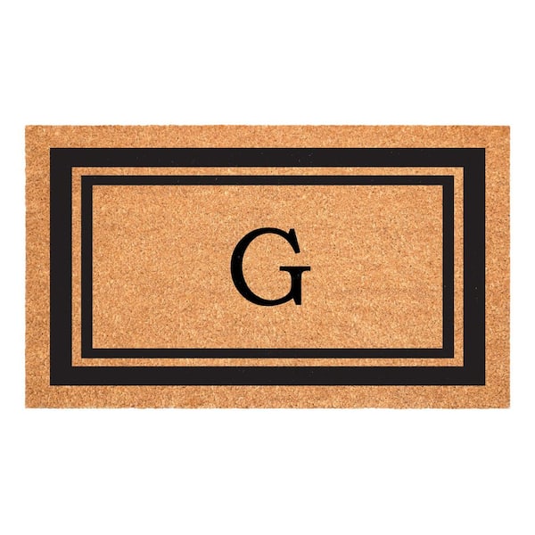 Calloway Mills Black Border Monogram Door Mat 18 in. x 30 in. (Letter G)