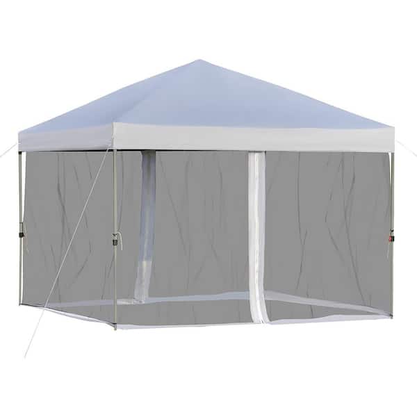 Movisa 10 ft. x 10 ft. Pop Up Canopy Portable Folding Tent Gazebo Outdoor with Removable Sidewalls Mesh Curtains Carrying Bag