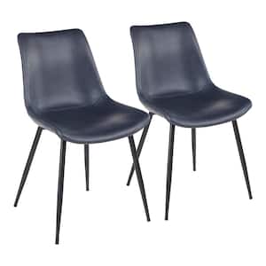 Durango Black Metal AND Blue Vintage Faux Leather Dining Chair (Set of 2)