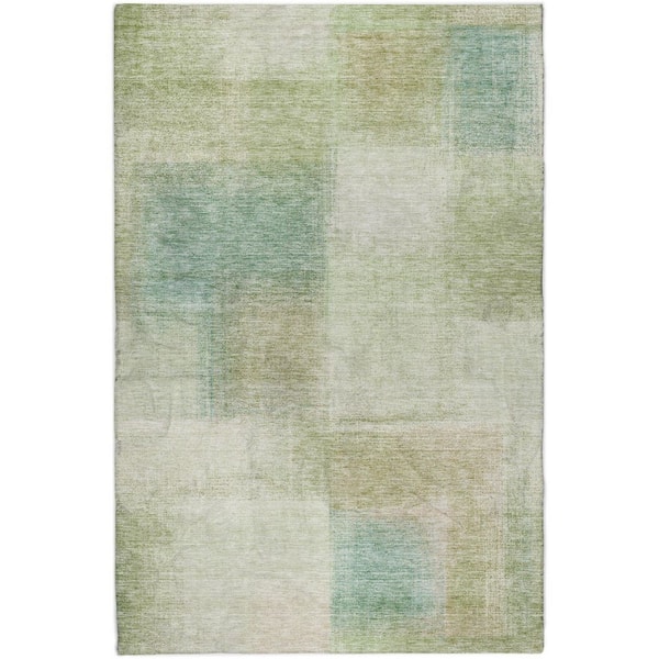 Dream Shag Premium Machine Washable Abstract ADS742 Aloe 9 ft. x 12 ft. Area Rug
