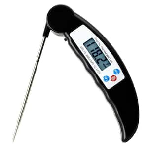Black Digital Instant-Read Meat Thermometer with Digital Electronic Food Temp Kitchen Cooking Grill
