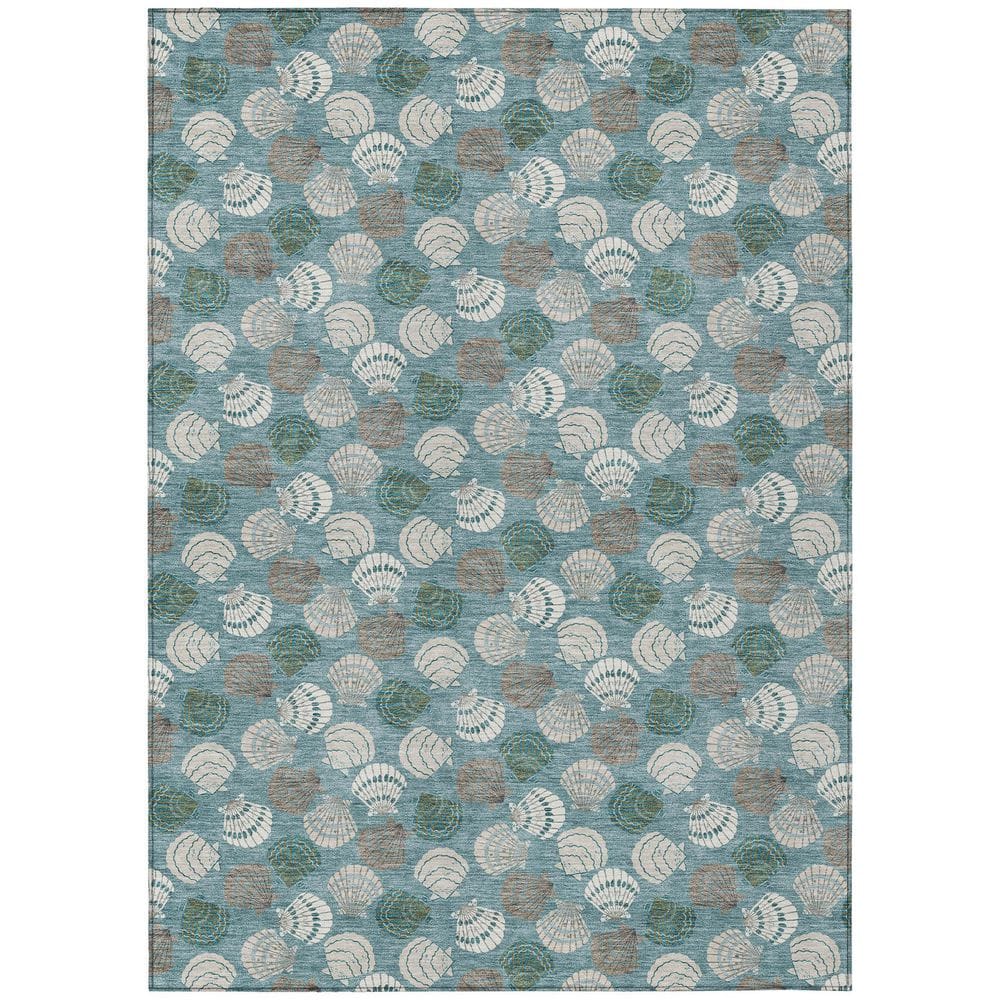 Chantille Machine Washable Indoor/Outdoor Abstract ACN2986 Teal 5 ft. x 7 ft. 6 in. Area Rug price history on PriceWatchPro